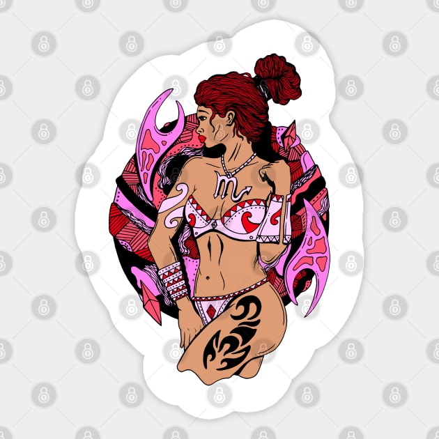 Scorpio Beauty - Mulatto Pink Edition Sticker by kenallouis